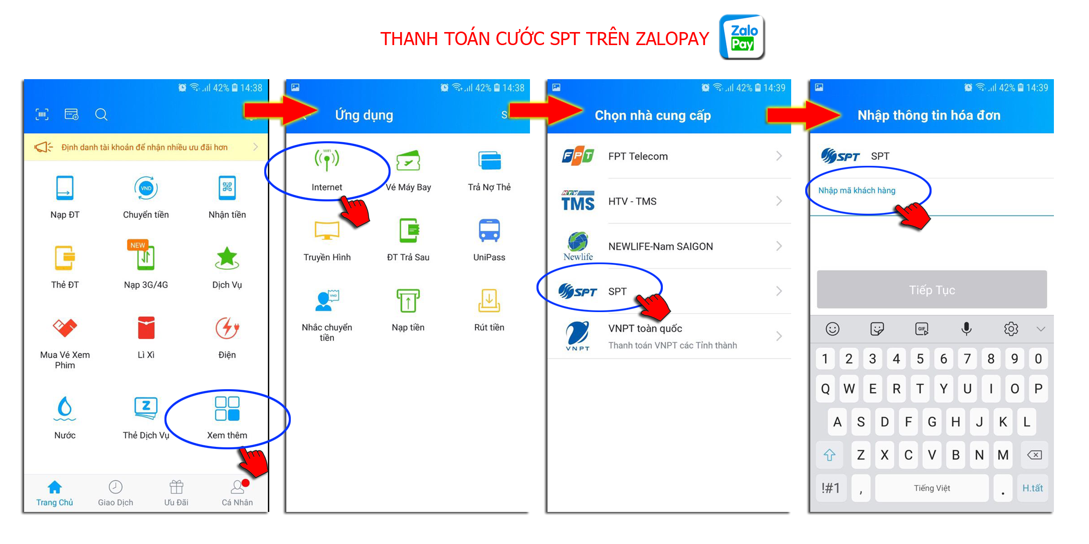 ZaloPay new thanh toan cuoc SPT